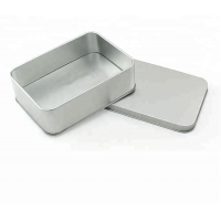 Wholesale small metal rectangle plain tin boxes hinge