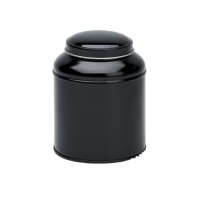 Top quality matte tea tin black metal tin containers domed lid