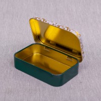 Custom printed cute empty thin small metal tin boxes hinge