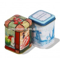 Square mini tea tin box / tea storage can / small custom tea box