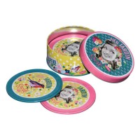 Metal Round Cake Tin Sets Coaster Tin Box