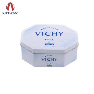 Special Octagonal Shaped Custom Logo Cosmetic Metal Tins