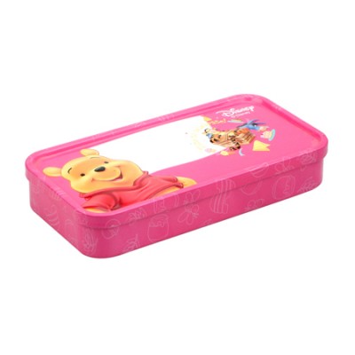 Wholesale Stylish Kids Metal Pencil Case Stationery Pencil Box Custom Printed Teenagers Plain Teddy Bears Tin Pencil Case